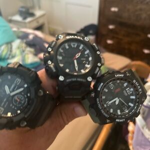 SMAEL Black Sport Watches Set
